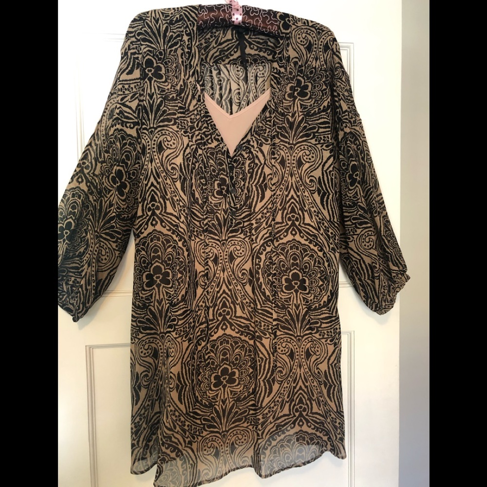 Boho-styled mini dress w/ slip liner by Bellatrix